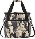 Cute Cow Print Coffee Maker Carring Bag Large Insulated Storage Organizer Case Tote Bags with Shoulder Strap for Travel Work Picnic