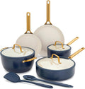 GreenPan Nonstick Reserve Pro 10 Piece Cookware Set NSF Certified Ceramic Hard Anodized PFAS-Free Pots &amp Pans Set with Lids Stainless Steel Handles Oven &amp Dishwasher Safe Twilight Blue