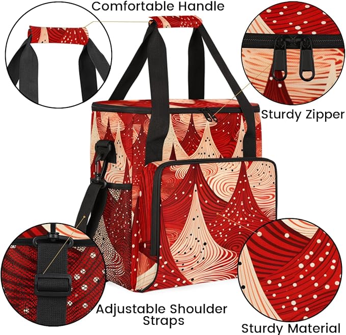 Mystical Christmas Tree Coffee Maker Carrying Bag Travel Storage Bag Compatible with K-Mini or K-Mini Plus Single Serve Coffee Brewer Carrying Case with Multiple Pockets &amp Shoulder Strap