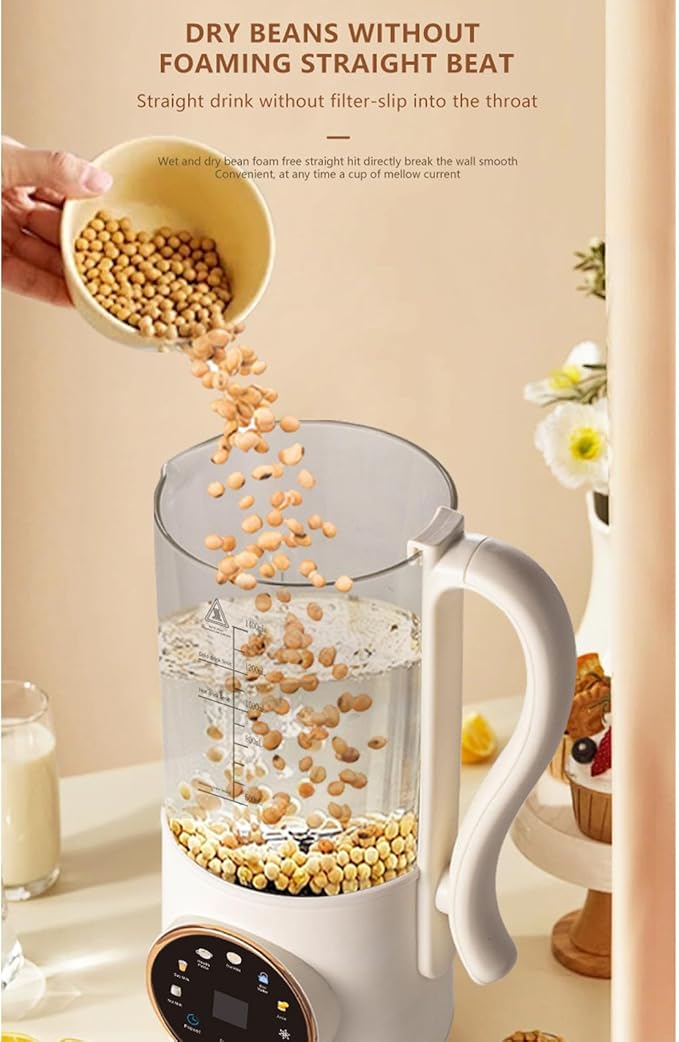 1.4L Multi functional soymilk maker SUS and ABS material 600W with Timer Automatic Almond Milk Machine Insulation Function for Various Non Dairy Beverages (US Plug 110V)