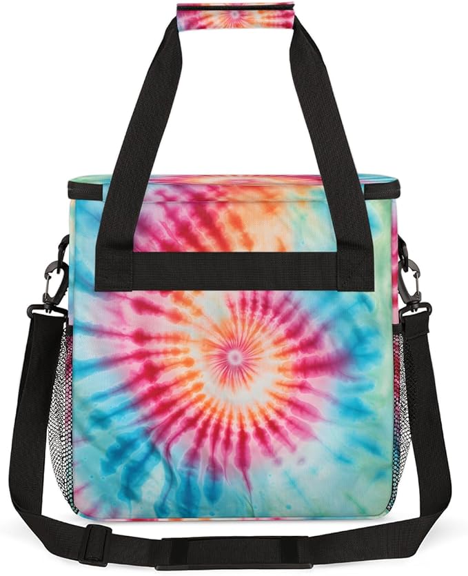 Tie Dyeing Coffee Maker Carrying Bag Red Purple Portable Travel Storage Tote Bag Compatible with K-Mini or K-Mini Plus Single Serve Coffee Brewer Carrying Case with Multiple Pockets &amp Shoulder S