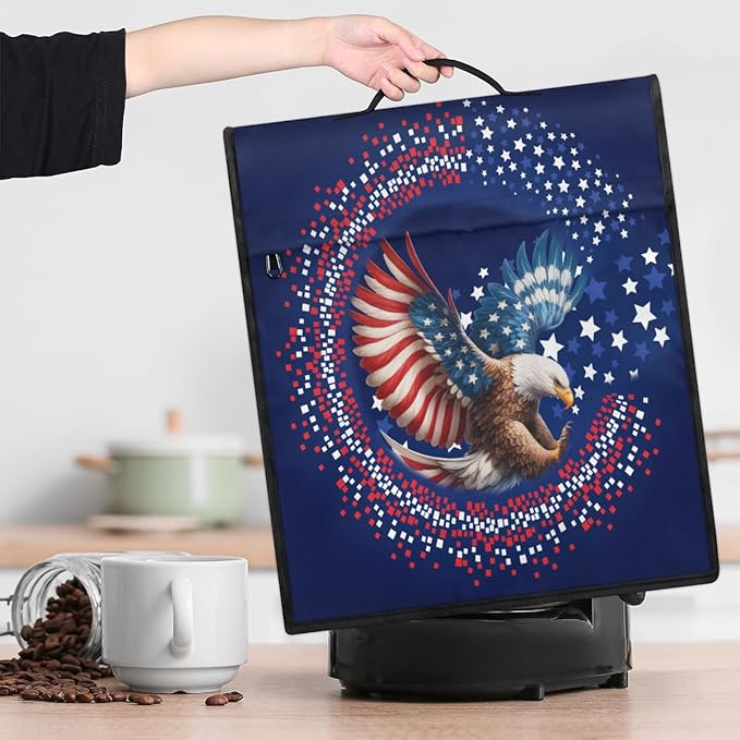 cfpolar Kitchen Aid Mixer Cover Compatible with 6-8 Quarts American Flag Eagle Stand Mixer Cover Kitchen Aid Mixers Accessories Appliance Organizer Bag Dust Covers with Zipper Pocket