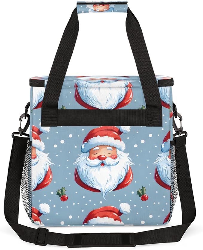Mystical Santa Claus Coffee Maker Carrying Bag Graffiti Santa Claus Travel Storage Bag Compatible with K-Mini or K-Mini Plus Single Serve Coffee Brewer Carrying Case with Pockets &amp Shoulder Stra