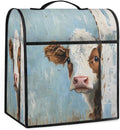 Kitchen Aid Mixer Cover Oil Painting Funny Cows Stand Mixer Cover Compatible with 6-8 Quarts Stand Mixers Dust Covers with Zipper Pocket Foldable Washable Kitchen Aid Organizer Bag