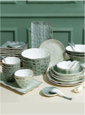 Dinner Set for Luxury Restaurant and Home 9-44 Piece Glaze Dinnerware Set Nordic Luxury Tableware Set Bowl and Plate Service for 2-10 People Non-Slip BottomOne Color-20pieces