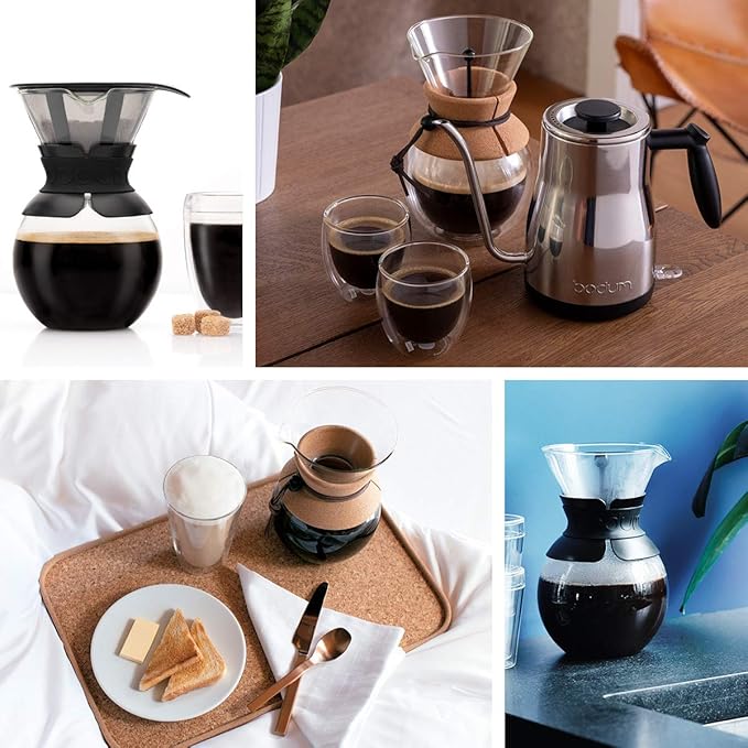 BODUM Pour Over Coffee Maker with Permanent Filter Off White 1.5 L/51 oz