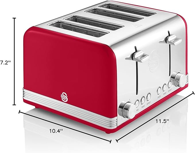 Swan 4 Slice Retro Toaster
