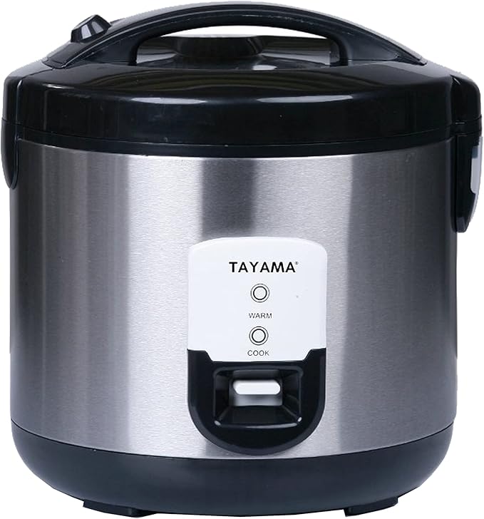 Tayama 20-Cup Stainless Steel Automatic Rice Cooker &amp Food Steamer Black