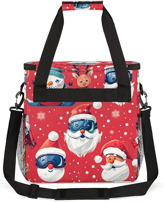 Gothic Santa Claus Coffee Maker Carrying Bag Portable Travel Storage Tote Bag Compatible with K-Mini or K-Mini Plus Single Serve Coffee Brewer Carrying Case with Multiple Pockets &amp Shoulder Stra