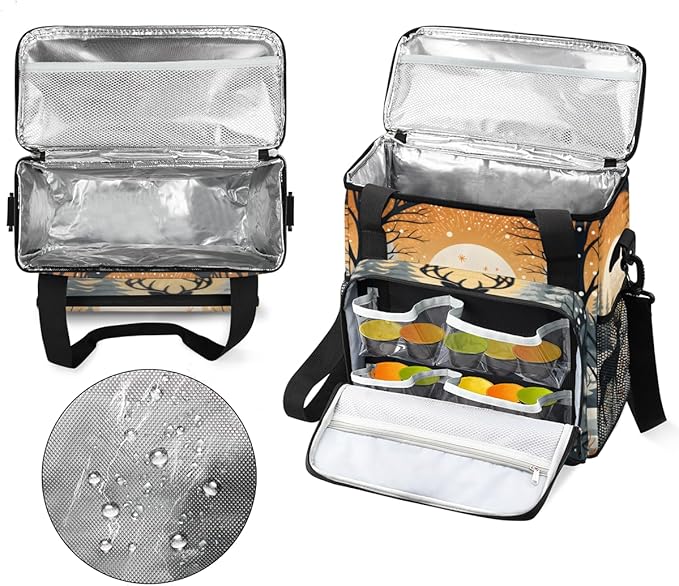 Abstract Elk Coffee Maker Carrying Bag Artistic Elk Travel Storage Bag Compatible with K-Mini or K-Mini Plus Single Serve Coffee Brewer Carrying Case with Multiple Pockets &amp Shoulder Strap