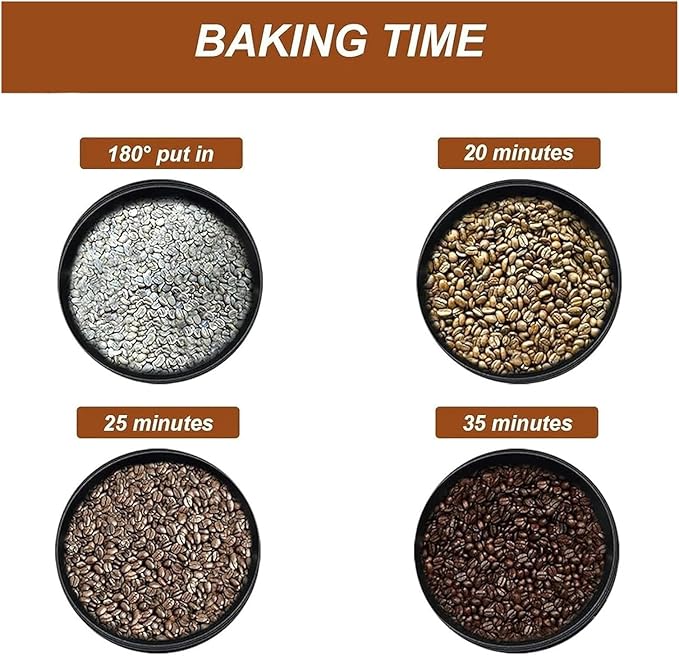 Coffee Bean Roaster Coffee Roaster Machine Electric Coffee Maker - with Temperature Adjustable Even Heat Baking Coffee Beans Tea Sesame