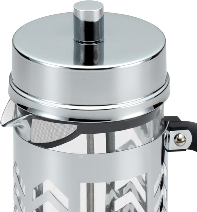 BonJour Coffee Glass and Stainless Steel French Press 33.8-Ounce Chevron