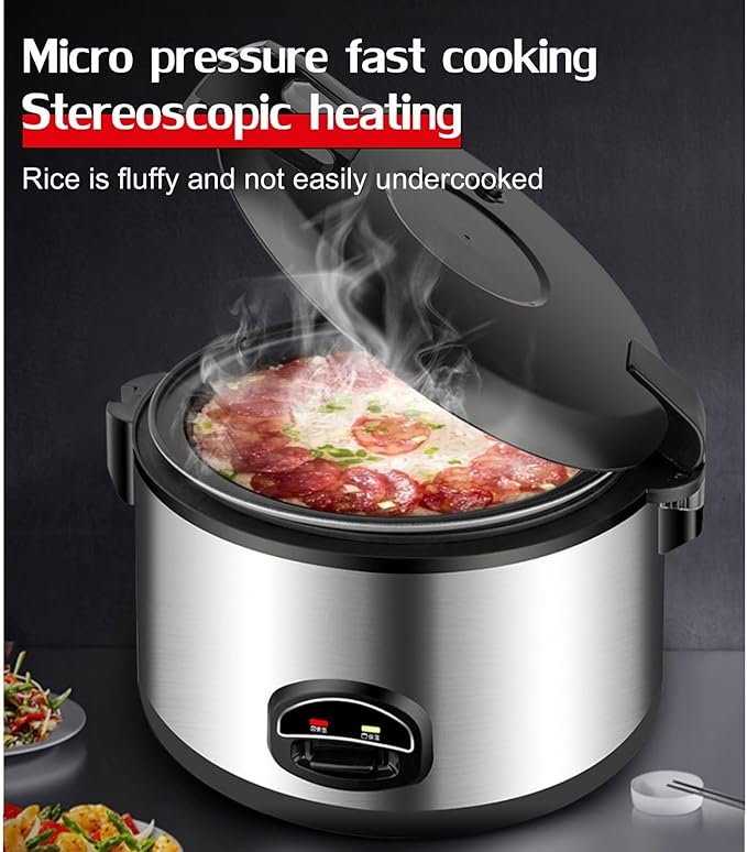 Commercial Rice Cooker Large Rice Cooker with Nonstick Inner PotStainless Steel Exteriorfor HotelsCanteensSchool(18L)