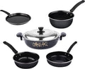 Kashvi Premium 6-Piece Non-Stick cookware Set for Daily Home Cooking Includes Fry pan Saucepan kadai with lid Small tadka tawa Kitchen Utensils.