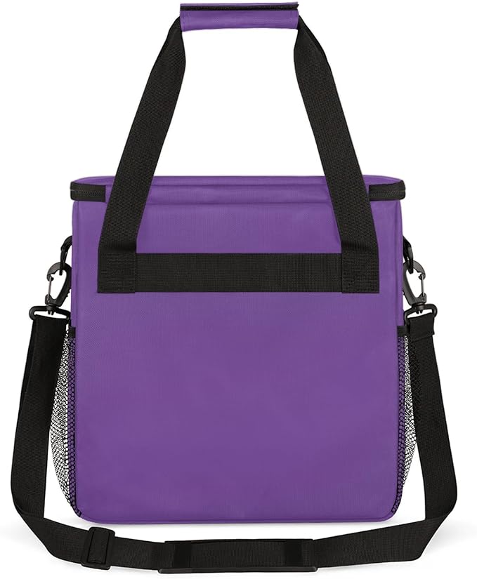 Dark Purple Coffee Maker Carrying Bag Waterproof Insulated Leakproof Cooler Bag Portable Storage Tote Bag Organizer With Shoulder Strap