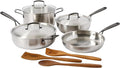 Babish 10-Piece Professional Tri-Ply Non-Toxic Pots and Pans Cookware Set – Durable Even Heat Distribution