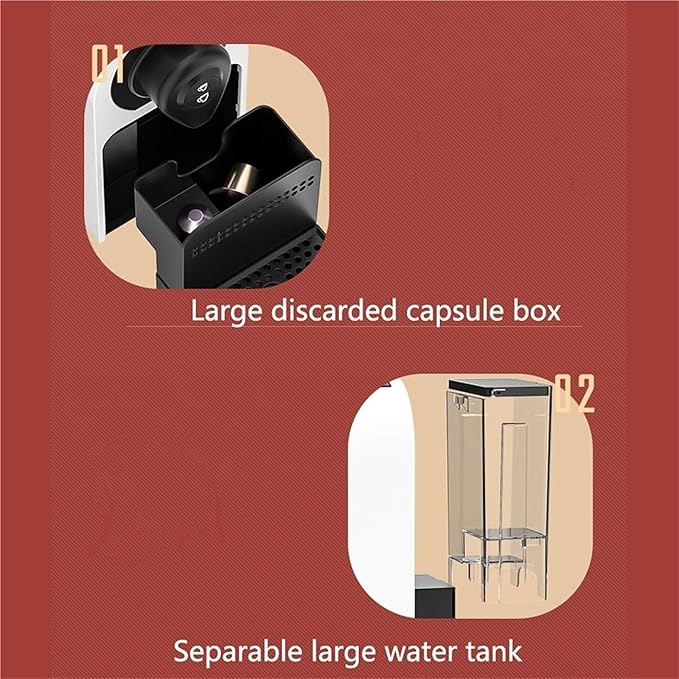 Fully Automatic Coffee Machine with Grinder for Home and Office - White Espresso Maker with Electric Capsule Functionality