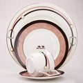 European Style Dinnerware Set Service for 6 Bone China Dinnerware Sets Unbreakable Porcelain Dinner Sets Coffee Cup and Saucer Tableware Set Steak Dinner Plates Dish Set belt