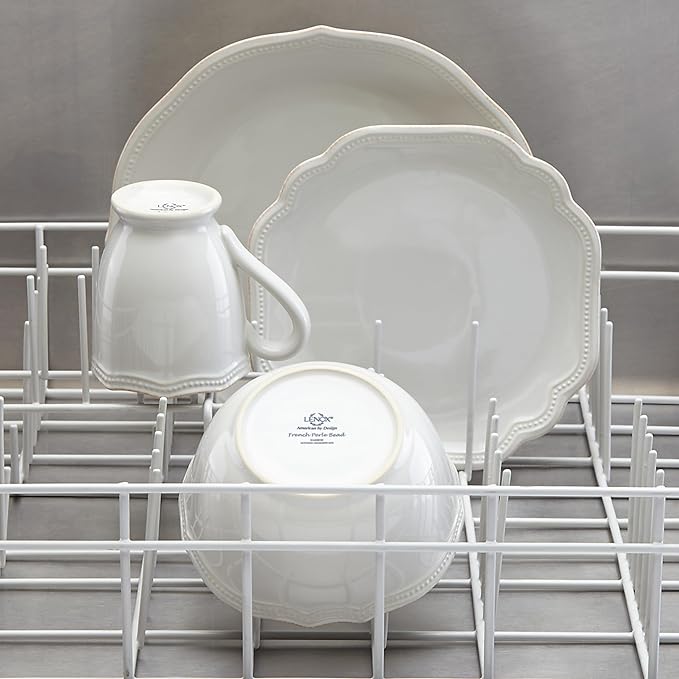 Lenox White French Perle Bead 4Pc Place Setting 6.45 LB