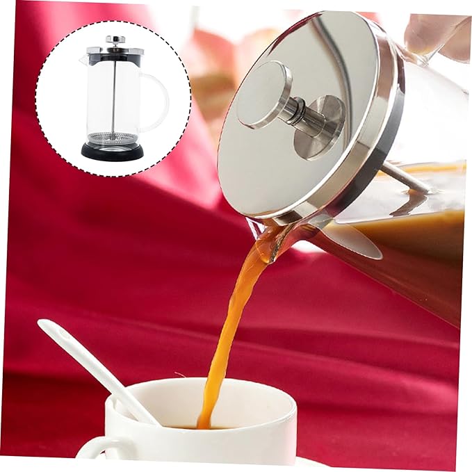 Household Coffee Press Sturdy Manual Coffee Pot with Glass Teapot Coffee Maker for Home Brewing and Milk Frothing Housewarming present