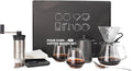 SuperCook Hand Drip Pour Over Coffee Set All in One Includes Gooseneck Kettle V60 Glass Dripper Paper Filter Cups Manual Grinder Scale Ideal for Anniversary Birthday Gift