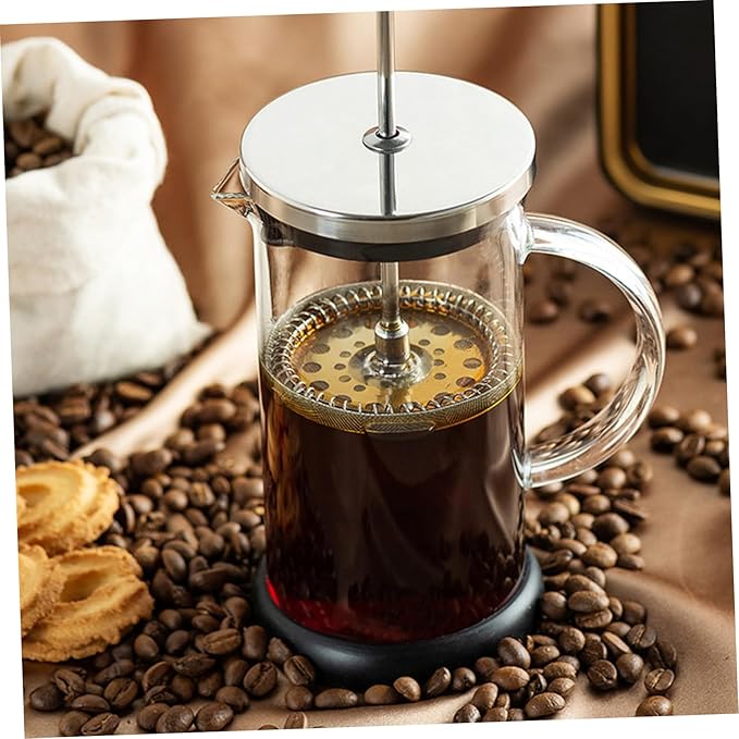 Household Coffee Press Sturdy Manual Coffee Pot with Glass Teapot Coffee Maker for Home Brewing and Milk Frothing Housewarming present