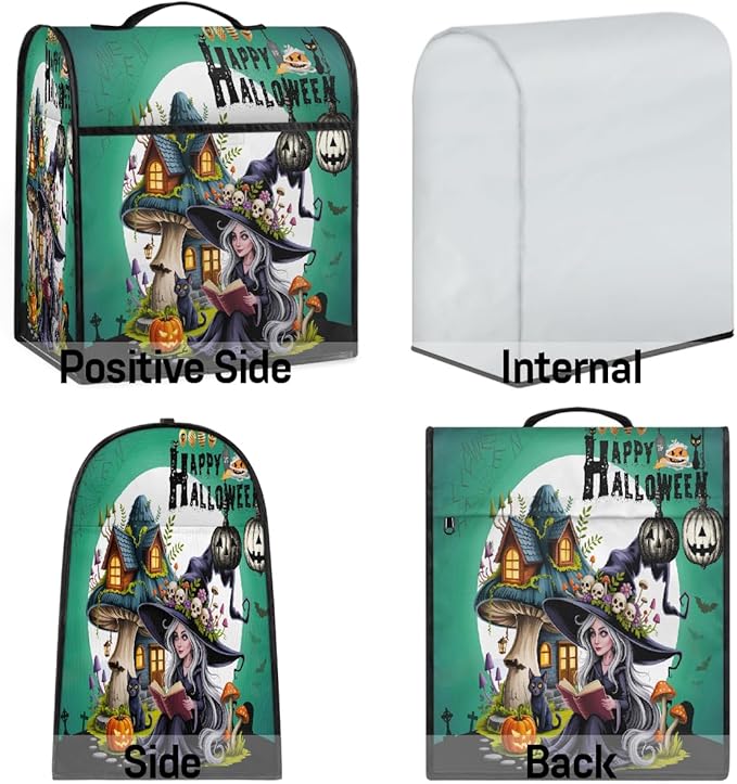 cfpolar Kitchen Aid Mixer Cover Compatible with 6-8 Quarts Halloween Witch House Stand Mixer Cover Kitchen Aid Mixers Accessories Appliance Organizer Bag Dust Covers with Zipper Pocket