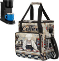 cfpolar Coffee Chef Pattern Coffee Maker Carrying Bag Coffees Machine Travel Storage Bag Compatible with K-Mini or K-Mini Plus Portable Single Serve Coffees Brewer Case with Pockets for K-Cup Pods