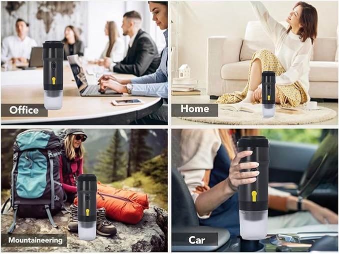 Diydeg Portable Espresso Machine 3 in 1 20 Bar Pressure USB Car Charger Automatic Capsule Coffee Machine Small Travel Expresso Maker for Camping RV Hiking Office