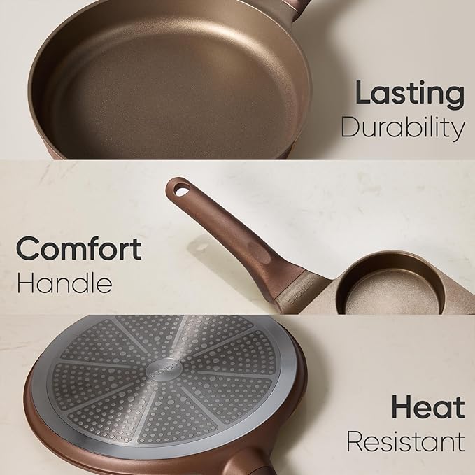 CAROTE Pots and Pans Set Non Stick Cookware Sets Nonstick 21 pcs Kitchen Pot &amp Pan Induction cookwasre Compatible with Crepe Frying Pan PFOA/PFOSFree