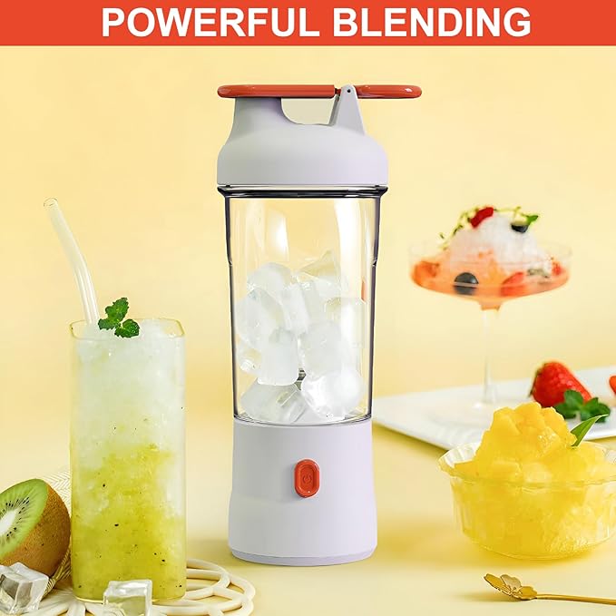 Portable Blender Personal Blender for Smoothies and Shakes Cordless with 6 Blades USB C Rechargeable Travel Blenders Fruit Juice Mixer for Home/Office/Camping/Gym 25 oz (White)