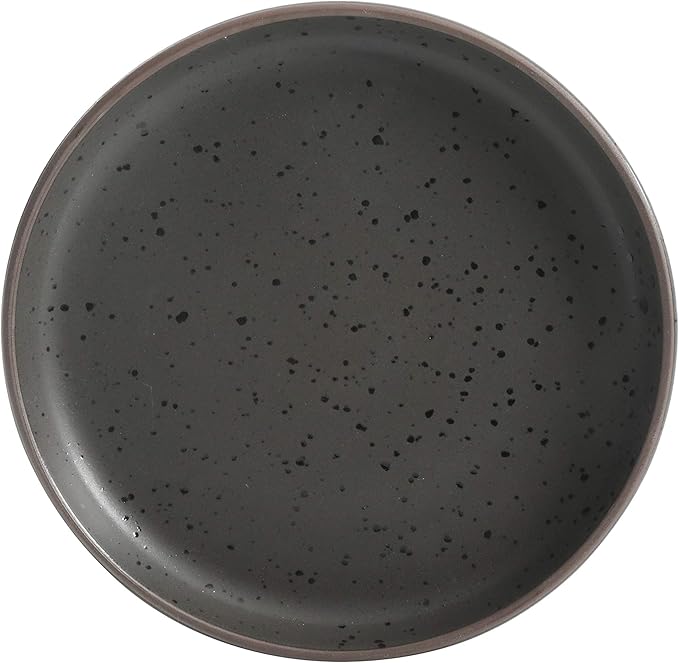 Gibson Tosca Terra Cotta Reactive Dinnerware Set 16 Piece Black Sand