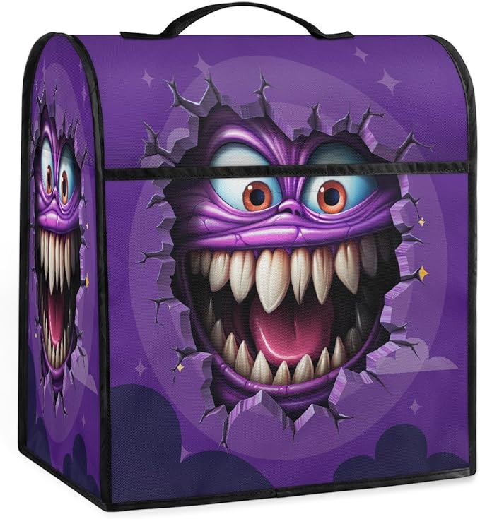 cfpolar Kitchen Aid Mixer Cover Compatible with 6-8 Quarts Halloween Monsters Stand Mixer Cover Kitchen Aid Mixers Accessories Appliance Organizer Bag Dust Covers with Zipper Pocket
