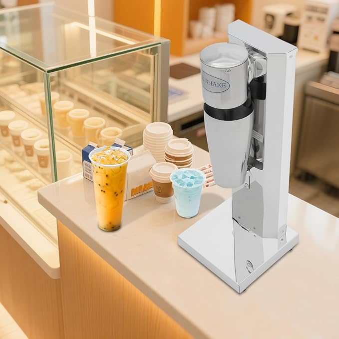 Electric Drink Mixer with Mixing Cup 180W Commercial Milkshake Machine 650ml Single-head Milkshake Maker 2 Speeds Mixer Blender for Commercial and Home
