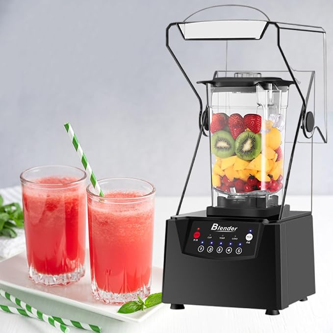 Professional Commercial Blender 2200W 70 Oz Quiet Blender Pure Copper Motor Commercial Smoothies Drinks Self-Cleaning220V