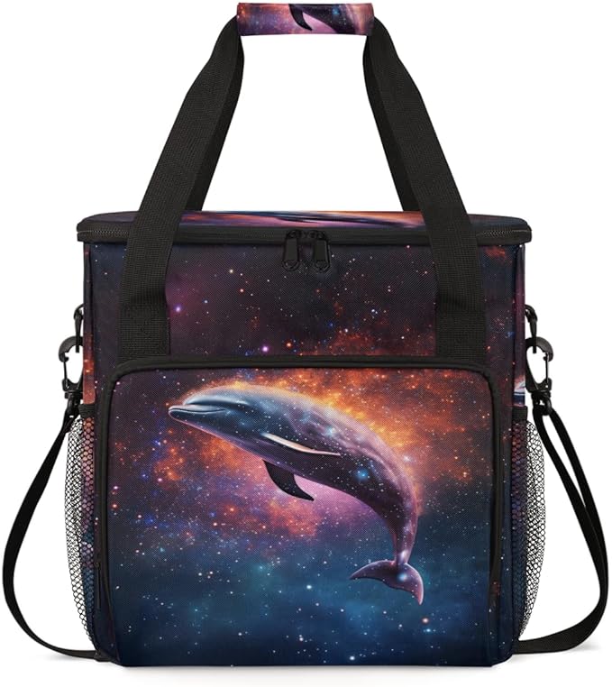 Dolphin Coffee Maker Carrying Bag Starry sky Portable Travel Storage Tote Bag Compatible with K-Mini or K-Mini Plus Single Serve Coffee Brewer Carrying Case with Multiple Pockets &amp Shoulder Stra