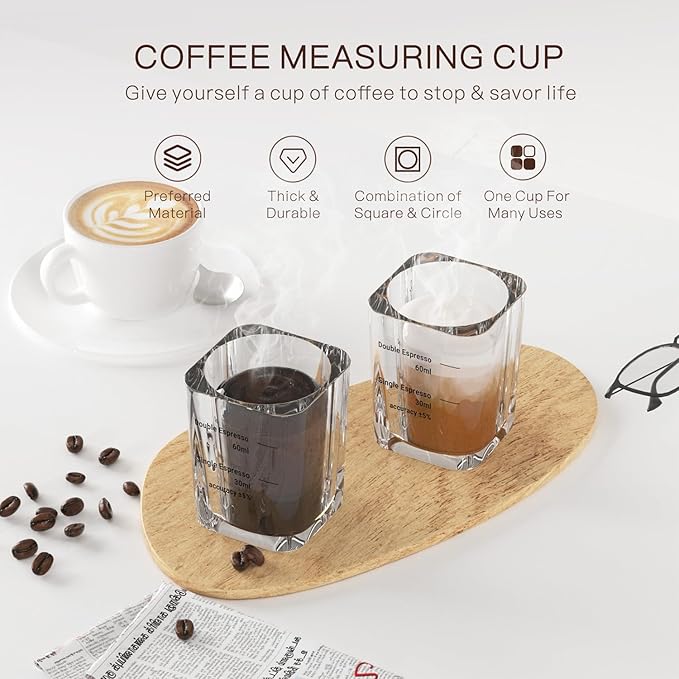 Espresso Machine 20 Bar Latte Coffee Makers 2 IN 1 Professional Cappuccino Machine and Milk Frother Steam Wand Compatible for NS Original Capsules &amp2 Pack Shot Glasses Measuring Cup 2oz Es