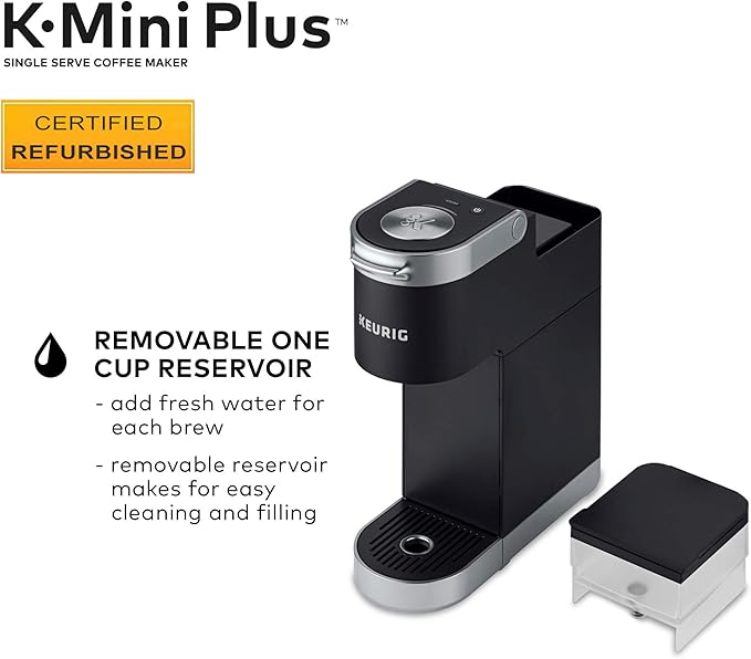 Keurig K-Mini Plus Coffee Maker Certified Refurbished Black (Renewed)