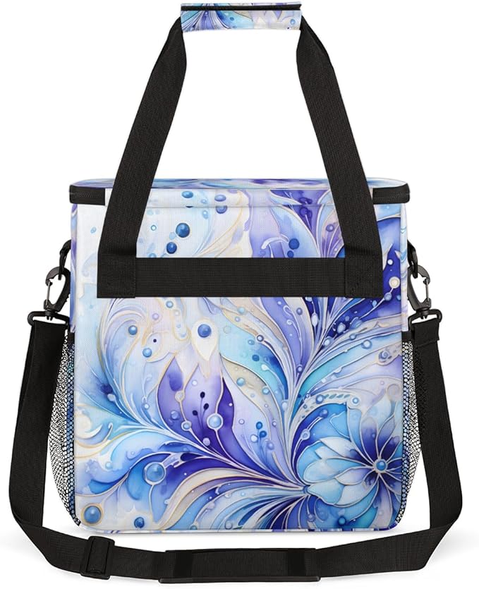 Tie Dyeing Coffee Maker Carrying Bag Purple Portable Travel Storage Tote Bag Compatible with K-Mini or K-Mini Plus Single Serve Coffee Brewer Carrying Case with Multiple Pockets &amp Shoulder Strap