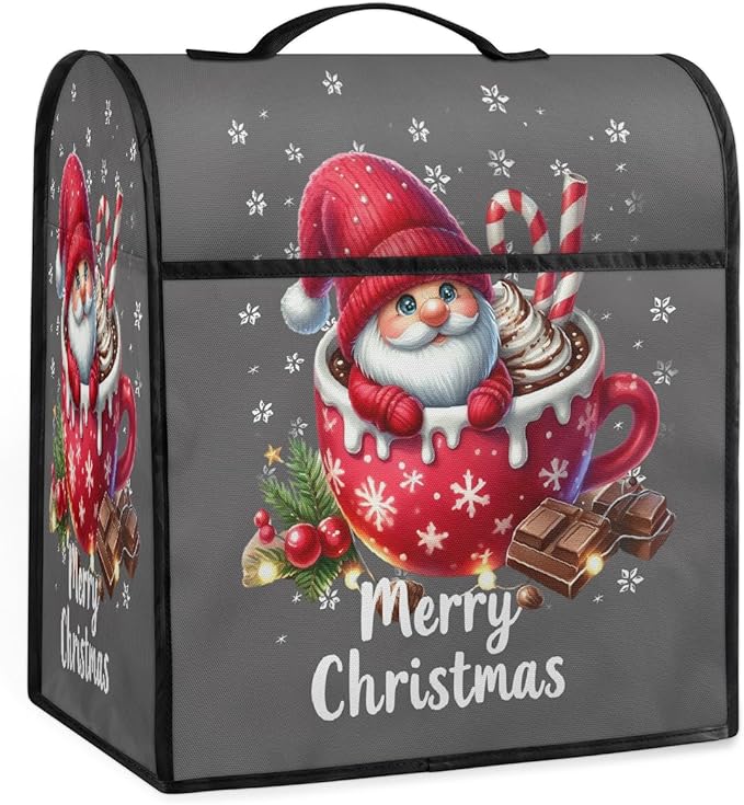 cfpolar Kitchen Aid Mixer Cover Compatible with 6-8 Quarts Christmas Dwarf Candy Cane Stand Mixer Cover Kitchen Aid Mixers Accessories Appliance Organizer Bag Dust Covers with Zipper Pocket