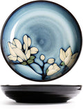 SHINING Blue Creative Hand Painting Porcelain Dinnerware Tableware Dinner Service Set Saqure Plate Deep Plate Bowl For Wedding Birthday Christmas Gift (7 Deep Plate)