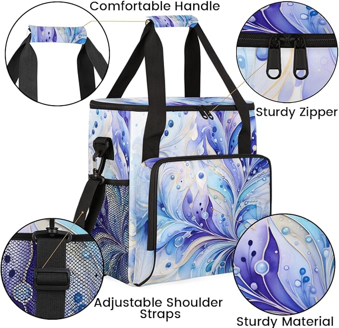 Tie Dyeing Coffee Maker Carrying Bag Purple Portable Travel Storage Tote Bag Compatible with K-Mini or K-Mini Plus Single Serve Coffee Brewer Carrying Case with Multiple Pockets &amp Shoulder Strap
