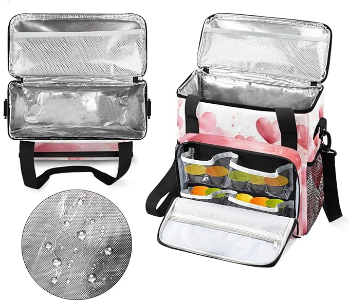 Heart Balloon Coffee Maker Carrying Bag Portable Travel Storage Tote Bag Compatible with K-Mini or K-Mini Plus Single Serve Coffee Brewer Carrying Case with Multiple Pockets &amp Shoulder Strap