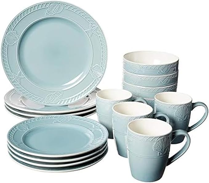 Pfaltzgraff Antigua 16 Piece Dinnerware Set (Set of 4) Blue