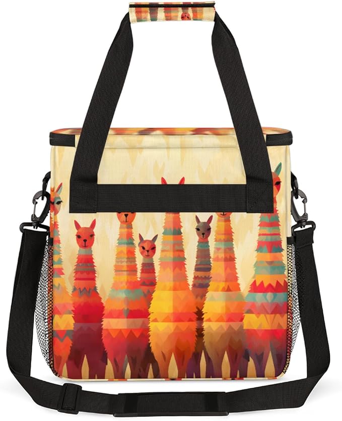 Alpaca Coffee Maker Carrying Bag Aztec Alpaca Portable Travel Storage Tote Bag Compatible with K-Mini or K-Mini Plus Single Serve Coffee Brewer Carrying Case with Multiple Pockets &amp Shoulder Str