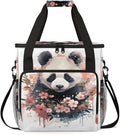 Panda Coffee Maker Carrying Bag Pink Garland Portable Travel Storage Tote Bag Compatible with K-Mini or K-Mini Plus Single Serve Coffee Brewer Carrying Case with Multiple Pockets &amp Shoulder Stra