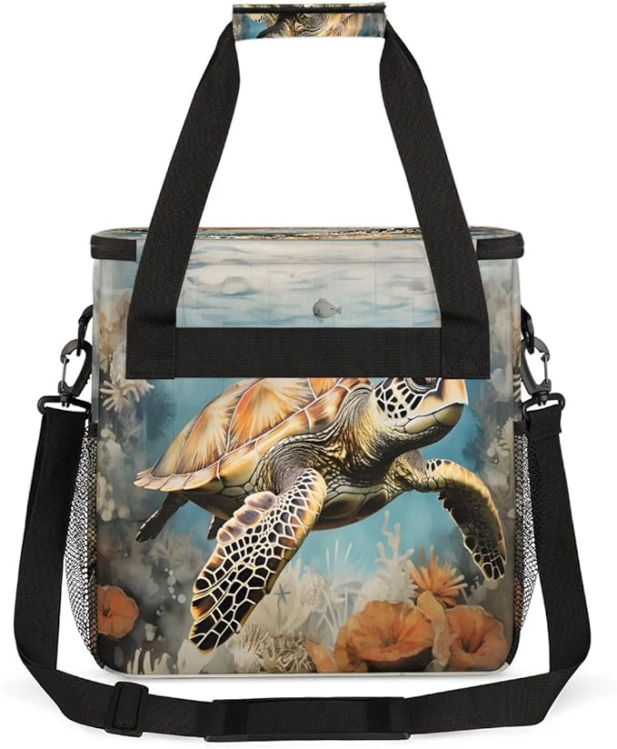 Turtle Tropical Ocean Coffee Maker Carrying Bag for Keurig K-Mini or K-Mini Plus Storage Portable Coffee Maker Travel Bag