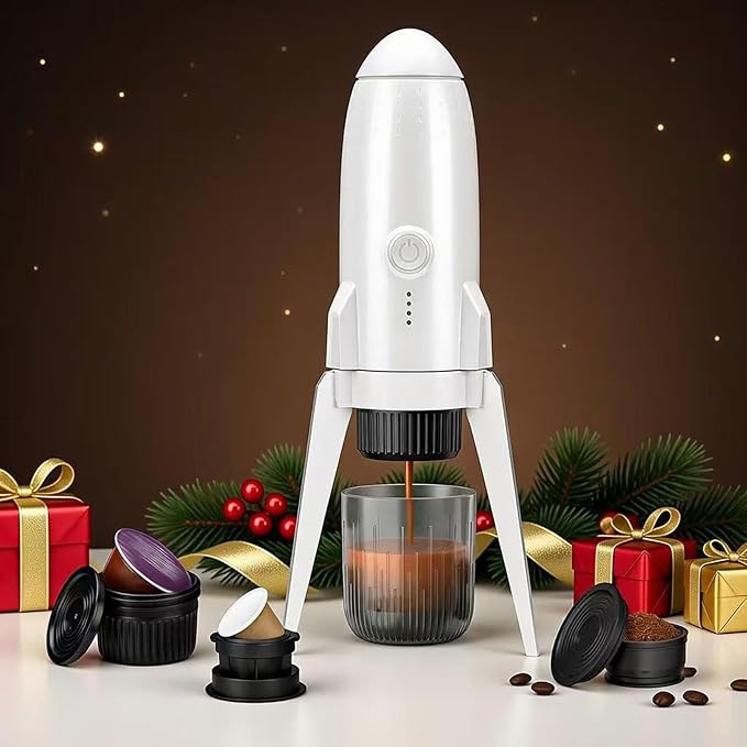 3 in 1 Portable Electric Espresso Machine On the Go with Detachable Coffee Stand Car Coffee Maker Self-Heating with USB-C For Travel Camping and Hiking With Ground Coffee &amp NES PRES*O/DG Pod
