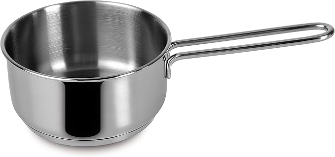 Lagostina Every Stainless Steel Cookware Set 7-Piece Set Two-Handle Saucepan 18 cm Deep Casserole 22 cm Milk Pan 12 cm Deep Casserole 14 cm Long Handle and Lids 14.18 and 22 cm