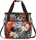 Zebra Flowers Coffee Maker Carrying Bag Portable Travel Storage Tote Bag Compatible with K-Mini or K-Mini Plus Single Serve Coffee Brewer Carrying Case with Multiple Pockets &amp Shoulder Strap